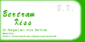 bertram kiss business card